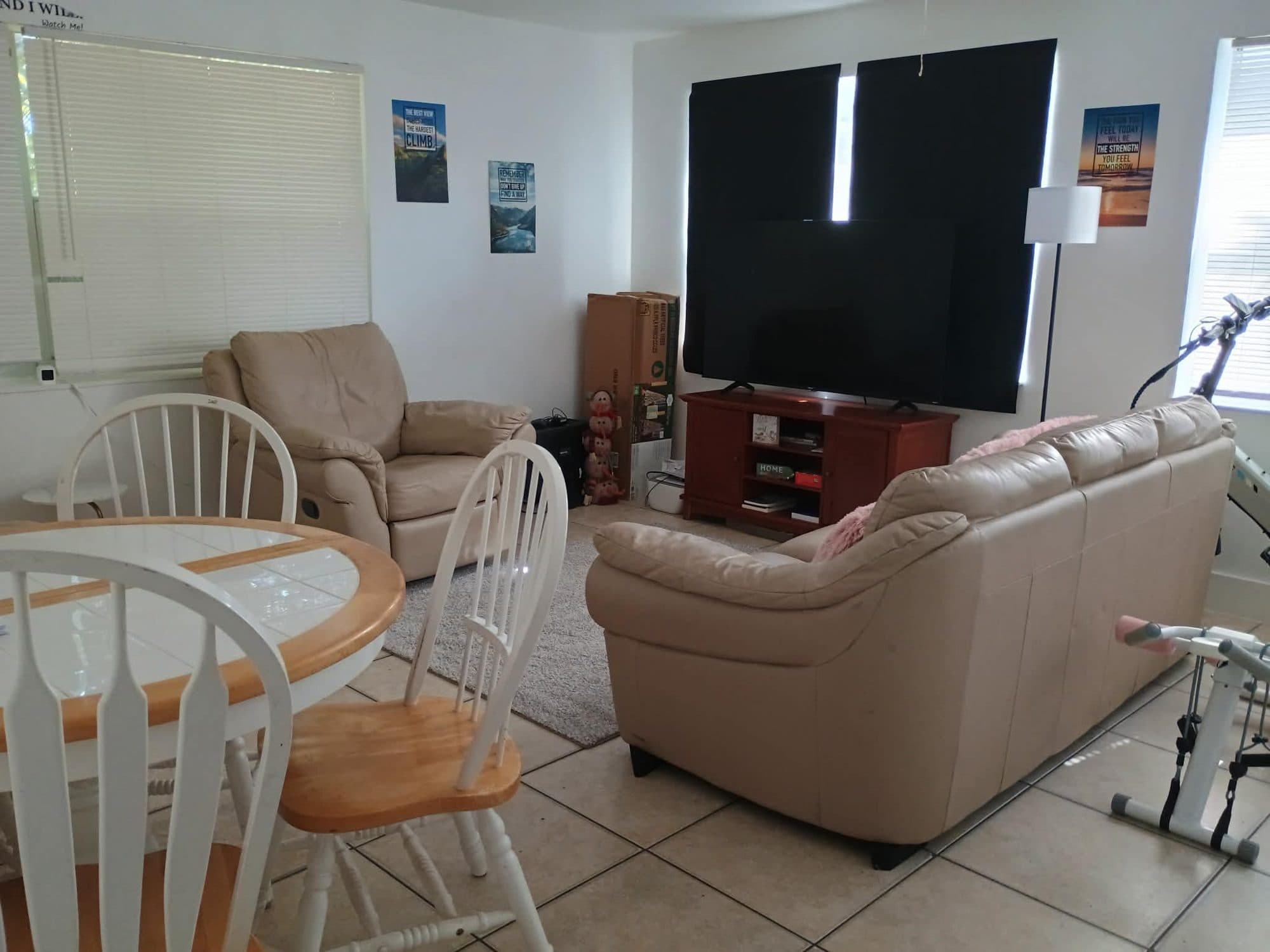 Living room common area at Dania Haven women's sober living home, Dania Beach FL